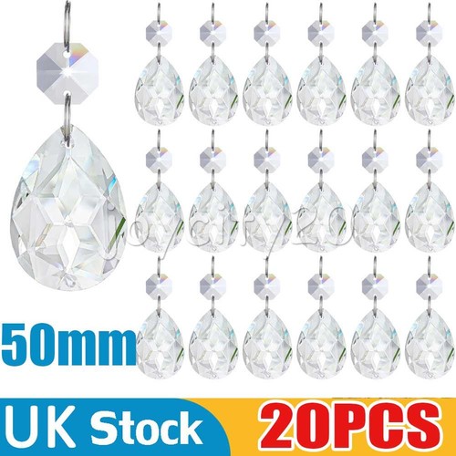 30x 50mm clear glass crystal - 50mm,