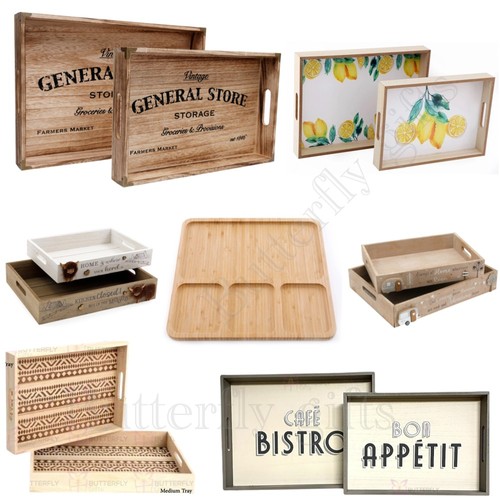 Wooden serving tray rustic - wooden,