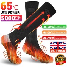 Unisex Electric Heated Socks Rechargeable 5V 5000mAh Battery Winter Foot Warmer