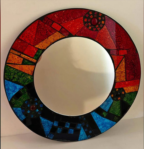Wall mirror round - mirror., mosaic