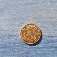 22Ct Gold  half sovereign shield back 1866 die no 4  Queen Victoria young head 