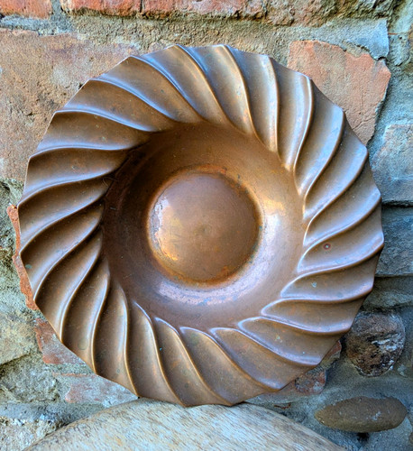 Copper swirl pattern bowl dish - copper,