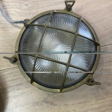 Brass & Ribbed Glass Outdoor