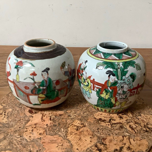 Pair antique chinese famille - antique,