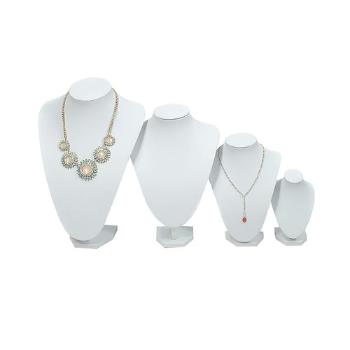 White leatherette necklace - white,