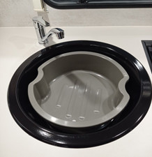 Thetford Spinflo Kitchen Sink Grey Round Washing Up Bowl Caravan Motorhome SSB2