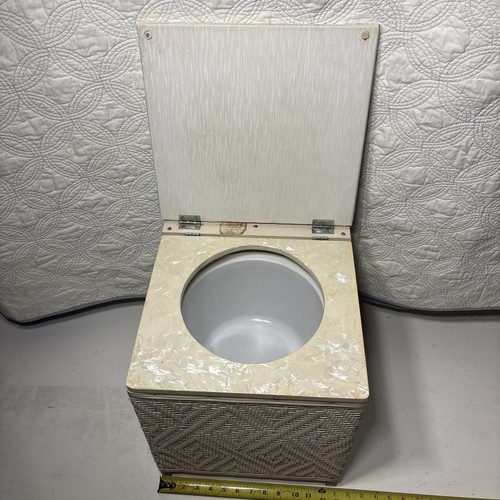 Vintage wicker bedside commode - wicker,