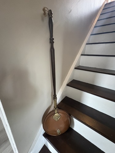 Vintage brass bed warmer with - vintage,