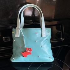 Radley Vintage Turquoise Leather bag with Pink Dog with RadleyDust Bag 