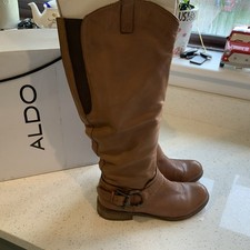 Aldo ladies riding boots Uk 4 eu 37 brown  leather tan immaculate boxed comfy