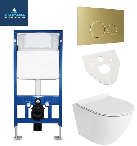 Rimless wall hung toilet - , pan