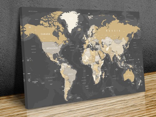 World map high detailed sepia - map,