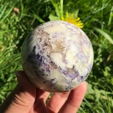Sphalerite Silk Fluorite Sphere Opalized Crystal Ball Purple Druzy
