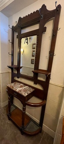 Antique mahogany hall stand - mahogany,