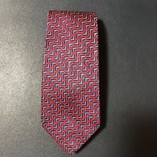 T.M LEWIN Red Blue Geometric