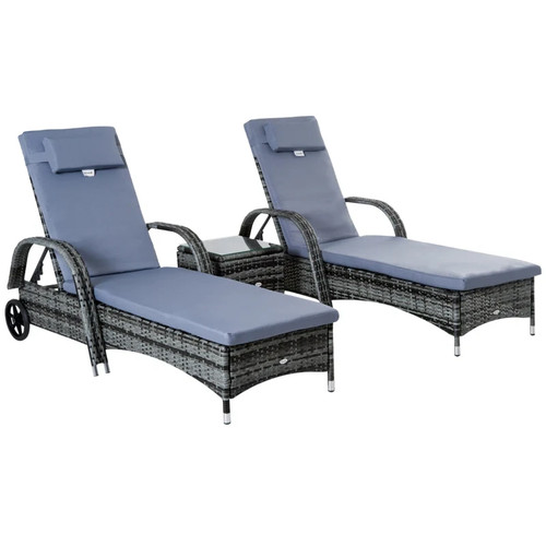 Rattan sun lounger - sun, set