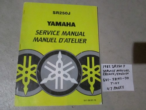 Yamaha 1982 sr250j - sr250j, exciter