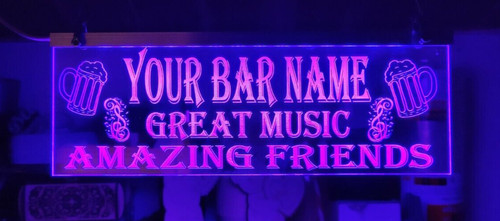 Man cave bar - man, led