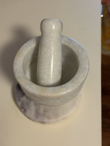 Marble mortar pestle - marble,