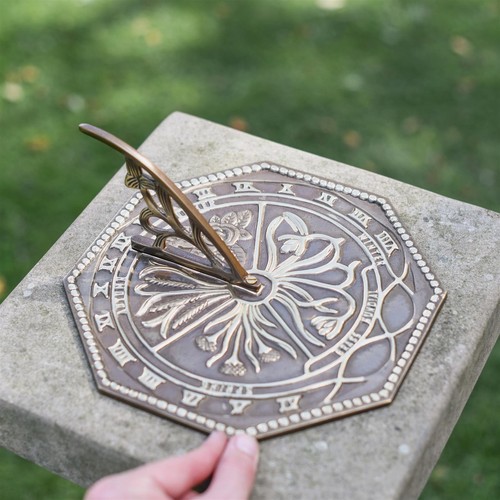 Antique brass octagonal floral - antique,