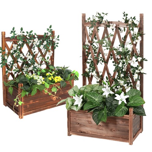 Wooden garden planter with - garden,