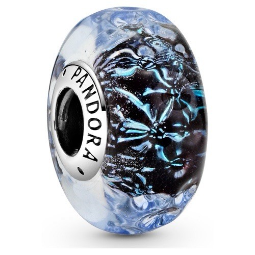 Pandora wavy dark blue - blue, murano