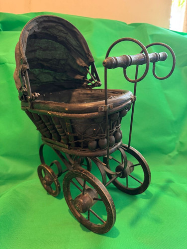 Metal doll pram pushchair - doll, with
