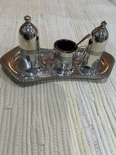 Silver plated cruet set with