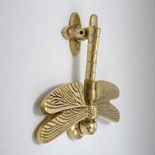 Polished Brass Dragonfly Door Knocker Animal Front Back Antique Vintage Solid