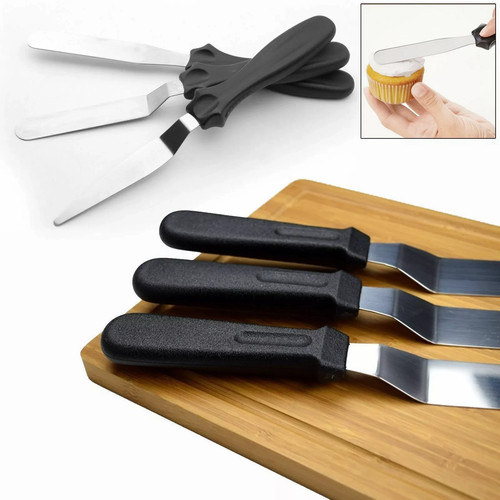 3pcs stainless steel spatula - steel,