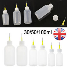 30/50/100ml Needle Tip Bottle Set Squeeze Plastic Bottles Oil Liquid Glue Ink UK