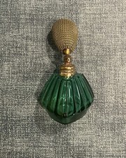 Vintage  Art Deco Green Glass Perfume Atomiser .