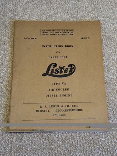 Lister instruction book and - lister,