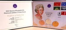 Queen Elizabeth ll Platinum Jubilee 3 £5 Coin Cover Ltd Ed Gold & Silver Plated.