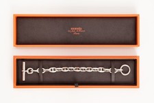 HERMES VINTAGE CHAINE D’ANCRE MM BRACELET STERLING SILVER W/ ORANGE BOX