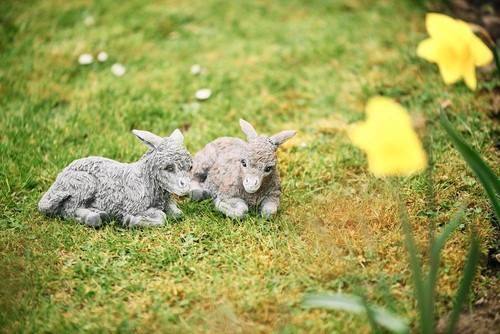 Stone figure 2er set donkey - stone,
