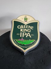 Metal Greene King Ipa Beer Real Ale  pub hand pull pump badge front bar