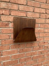 Vintage Danish MCM Bent Wood Wall Hanging Rosewood Magazine Rack Holder