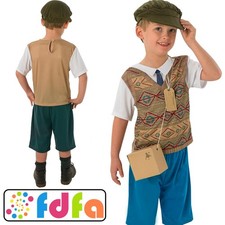 Rubies Official VE Day WW2 School Boy Childrens Kids Fancy Dress Costume New