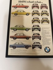FRAMED Original 1975 BMW 1602 518 2500 3.0 CSA LA Range Magazine Advert Retro