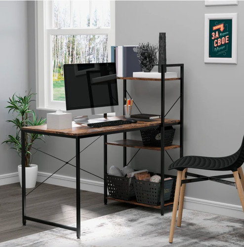 Rustic computer desk storage - desk,