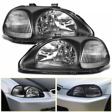 Crystal Black Headlight For Honda Civic EJ EJ6 EJ8 EK EK1 EK4 EK9 1996-98