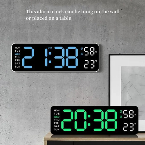 Large digital wall - 9", clock