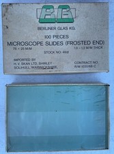 Unused Vintage Box Of 100 Glass Microscope Slides Dated 1968 Still Sealed