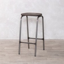 DARK OAK LAB STOOL WITH