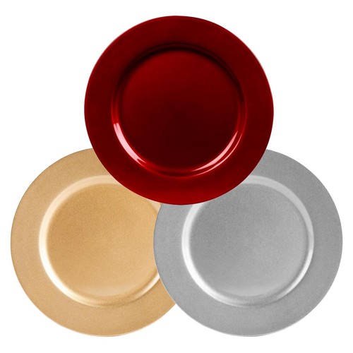 4pcs metallic charger - metallic, plates