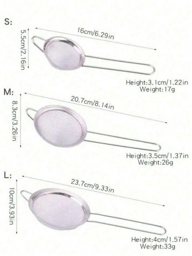 3pcs mesh sieve tea - sieve, strainer