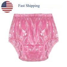 Pink Plastic Pants Adult DIAPER NAPPY Incontinence Waterproof Underwear