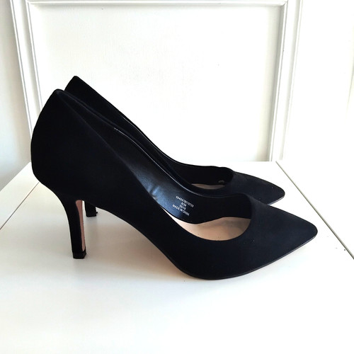 Faith black faux suede - , pointed