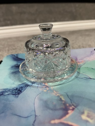 Lead crystal cut glass domed - glass,